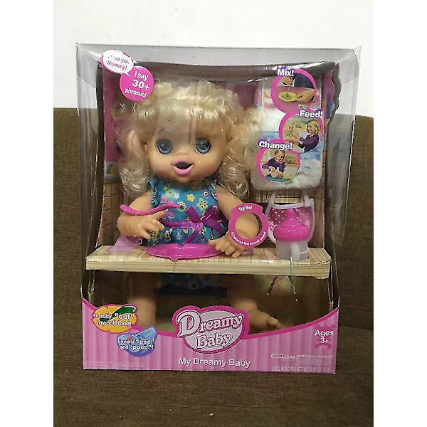 [ny] 40 cm Simulering Mode kan tala, äta mat, dricka vatten Mjölk, kissa och bajsa Baby Modellfigurer Reborn Baby Original box2