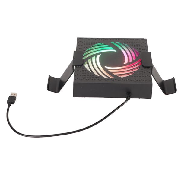 Kylfläkt för Xbox Series X med Låg Ljudnivå, 3 Hastigheter, Justerbara USB-portar, RGB-belysning och Dammskydd