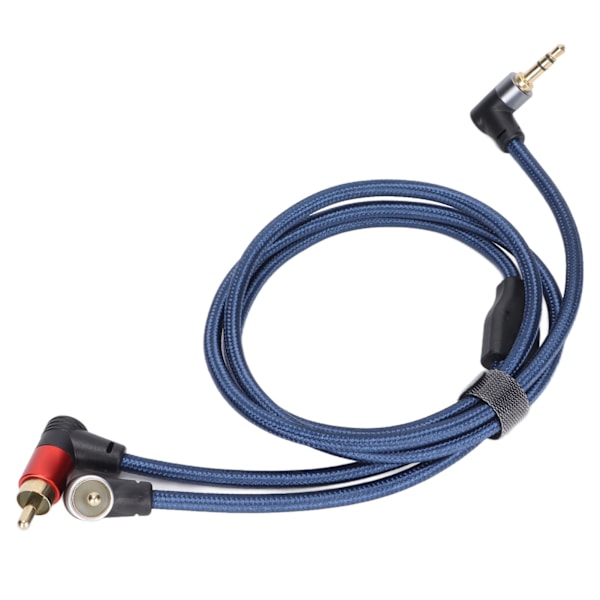 3,5 mm Hane till 2RCA Hane Adapter Nylonflätad AUX RCA Y-kabel för Smartphones MP3-spelare Surfplattor Högtalare