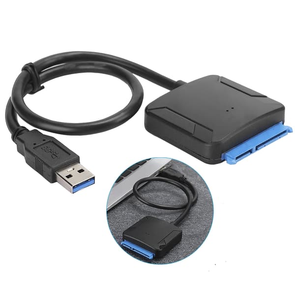 SATA till USB3.0 Hårddiskadapter PC Konverteringskabel för Win98/ME/2000 (US 100-240V)