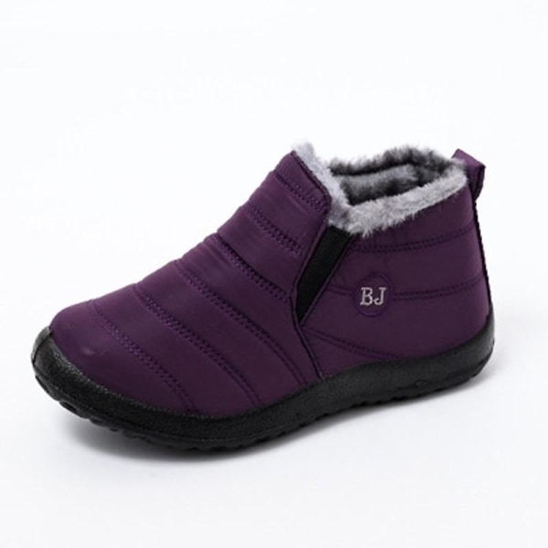 Winter Warm- Vattentät fotled, Slip-on Fur Snow, Sneakers Purple 41