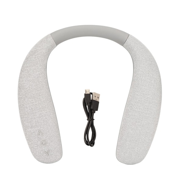 Bluetooth Nackbands Högtalare Stereo Brusreducerande Handsfree Trådlös Bärbar Högtalare med Mikrofon för Sport Resor Grå