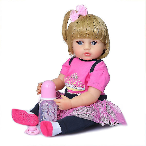 50 cm Kroppsmjuk silikon sött ansikte Reborn Toddler Baby Födelsedag Julklappsdocka Crown t-shirt