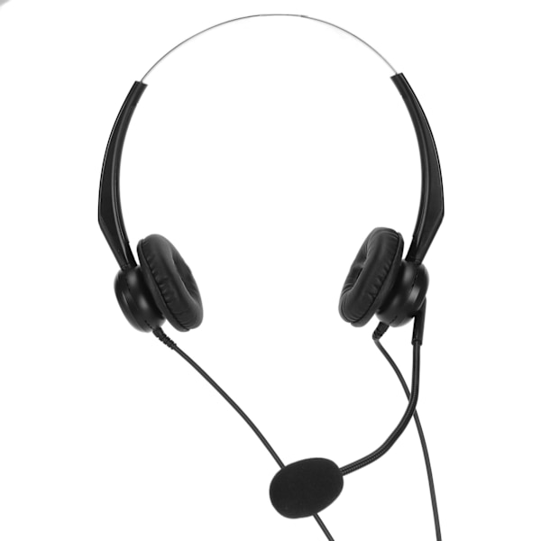 Trådbundet affärsheadset med brusreducering, binaurala telefonhörlurar med mikrofon för kontor, callcenter, dubbla 3,5 mm-kontakter