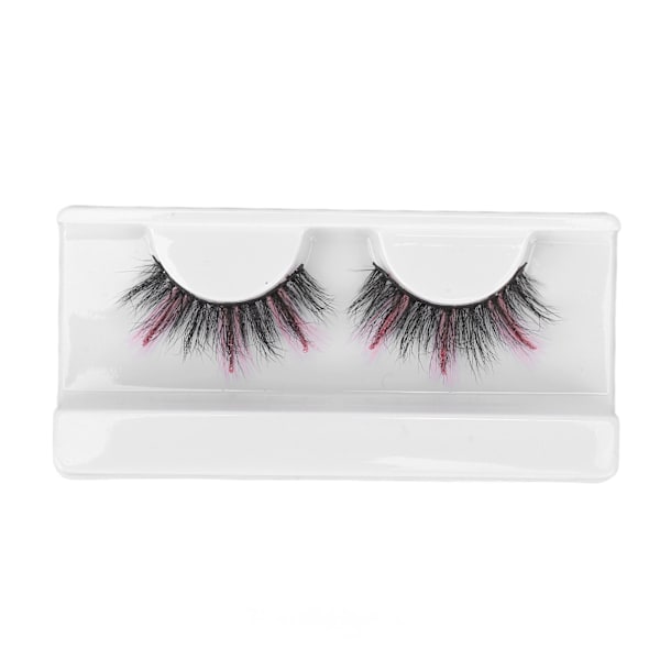 1 Par 18mm Färgade Lösögonfransar Cosplay Kostymfest Långa Lockiga Rosa Glitter Fejk för Kvinnor P7I01-3