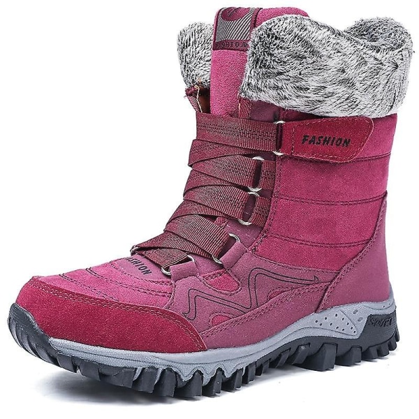 Nytt mode snökängor för kvinnor i mockaläder Red 7.5