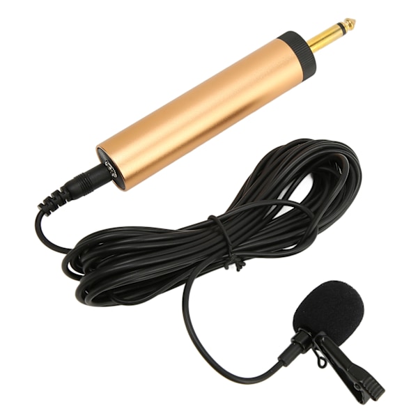 3,5 mm Trådbunden Lavalier Mikrofon 5 m Kabel Bärbar Rundstrålande Kondensator Clip-On Slagmikrofon med 6,5 mm Adapter