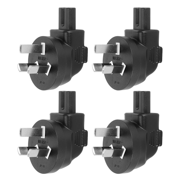 4 st AU-kontakt till IEC320 C7 Strömadapter Universal Standard 90 Graders Vinkel Dator Strömadapter AU-kontakt 100?250V