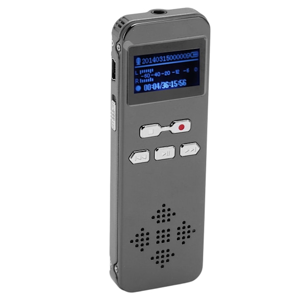 Digital Röstinspelare Dubbla Mikrofoner Stereo Ljud Professionell Brusreducering Lösenordsfunktion MP3-inspelare för Föreläsning Intervju 32G