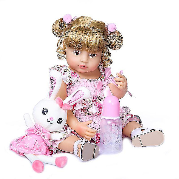 50 cm Kroppsmjuk silikon sött ansikte Reborn Toddler Baby Födelsedag Julklappsdocka Unicorn t-shirt