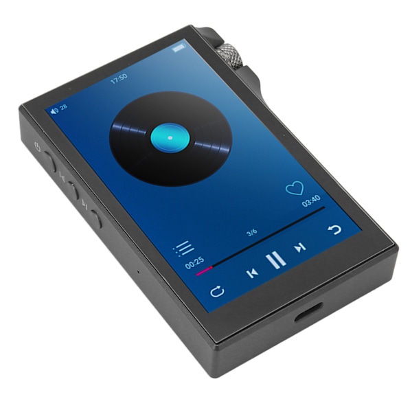 Bluetooth MP3-spelare 4,0 tum pekskärm HiFi förlustfri ljud hög upplösning bärbar MP3-spelare för Android 9.0 svart