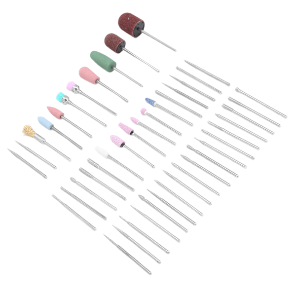 45st Nagelborr Set Hemmasalong Polering Slip Huvud Manikyr Verktyg (Rosa)