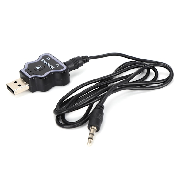 Bluetooth 5.0 Ljudsändare Mottagare Adapter Färgglatt Ambient Ljus USB Trådlös Ljudadapter