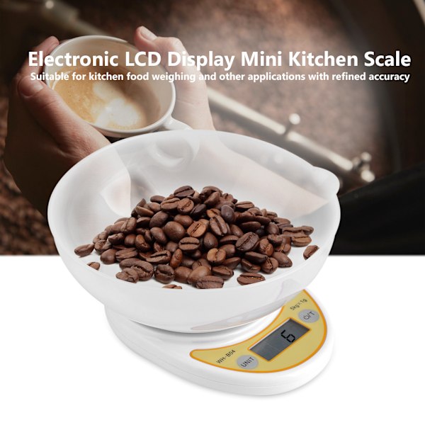 WEIHENG 5kg*1g Elektronisk LCD-display Mini Köksvåg Digital Matvåg