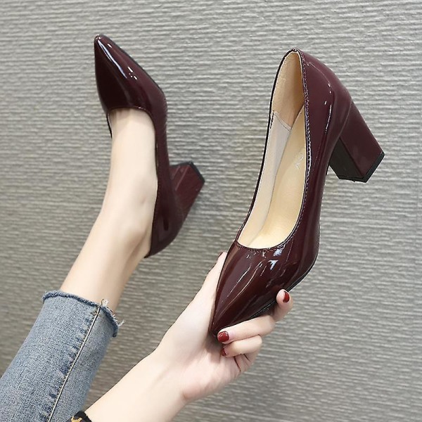 Woman Extreme Mules Super High Heels Sandaler Skor Wine Red 39