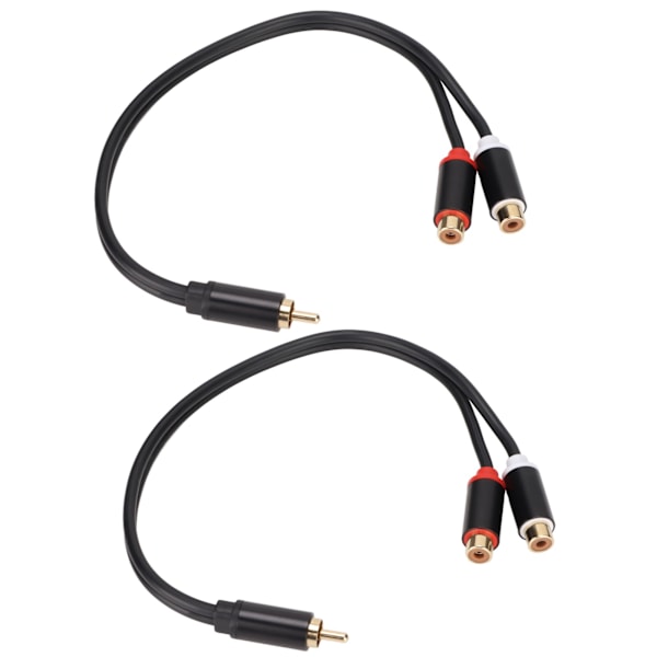 2st RCA Splitterkabel 1 Hane till 2 Hona Stereo Guldpläterad RCA Y Adapterkabel för HDTV Subwoofer