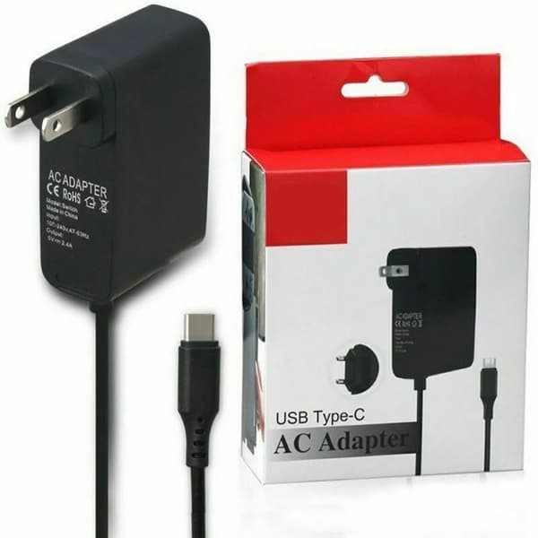 AC Laddaradapter US Kontakt 5V 2.4A För Switch US Kontakt 100-240V