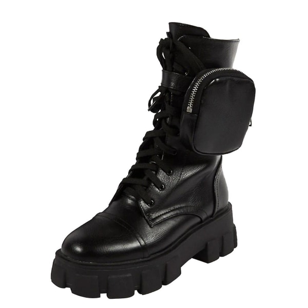 Vinter Gothic Punk Kvinnor Platform Boots 5 / long black