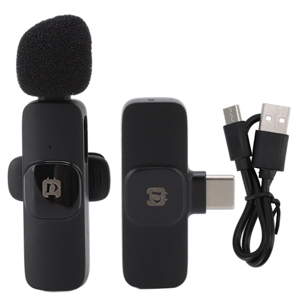 Trådlös Lavalier Mikrofon 360 Graders Upptagning Type C Plug and Play Mini Mygga för Livestreaming och Inspelning