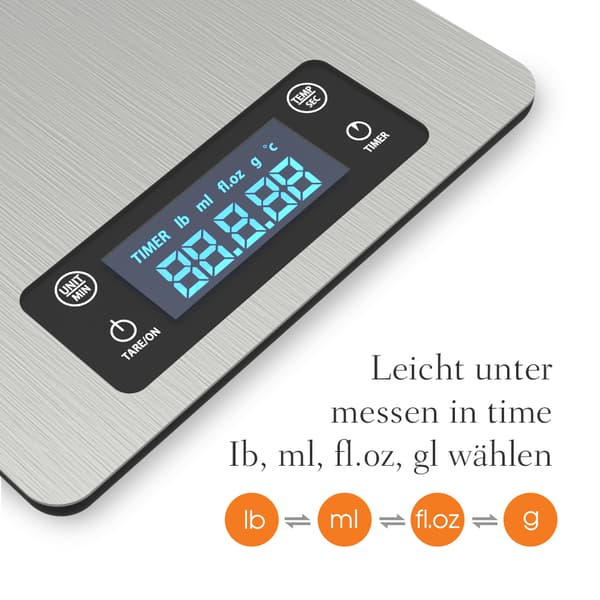 Digital elektronisk köksvåg med LCD-display för bakning och matlagning
