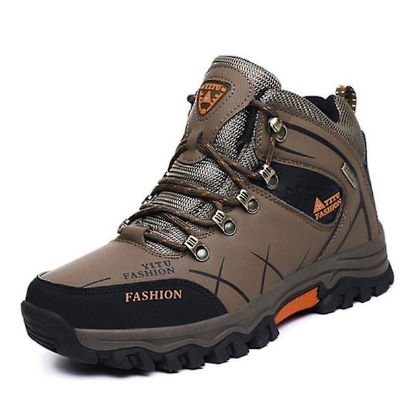 Snöskor för män, vattentäta sneakers av hög kvalitet 18 No Fur Khaki 10.5