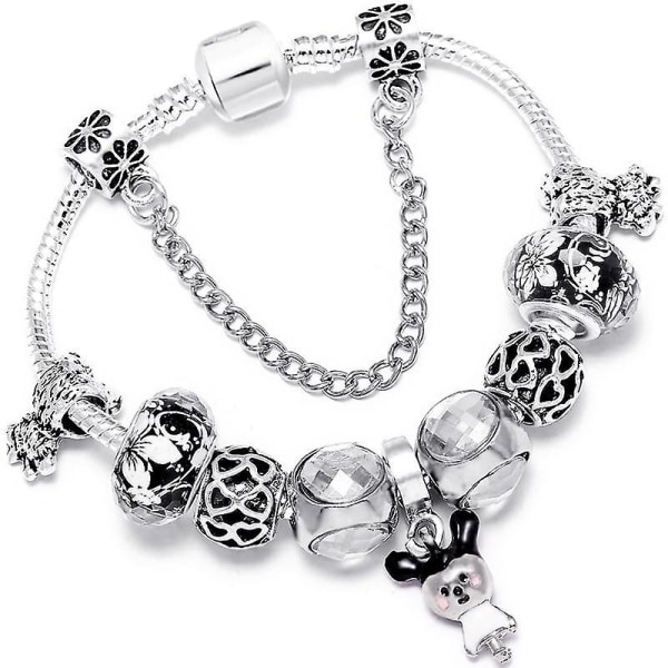 Bear Palm Dreamcatcher Feather Charm Armband Set-3 Silver Color 18 18cm