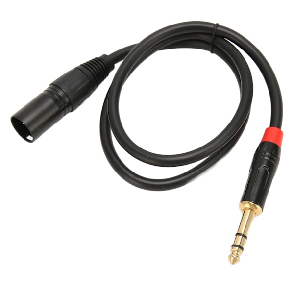 1/4 tum till XLR hane-kabel 0,75 m längd 6,35 mm kontakt till XLR hane ljudkabel för mikrofonmixerbord