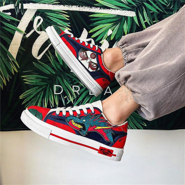 Herr - Casual Sneakers Skor ( set 3) Blue red 39