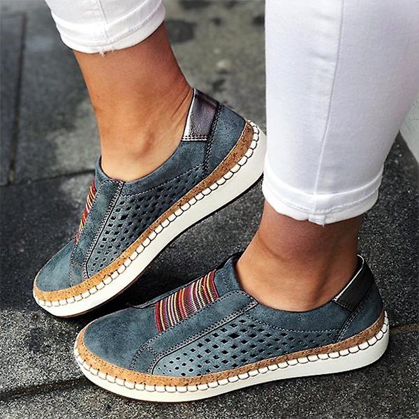 Slip-on Sneakers för kvinnor, Shallow Loafers Red 41