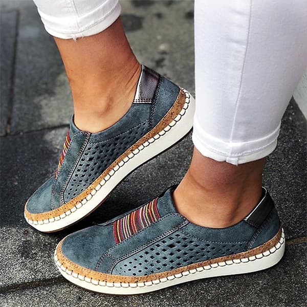 Slip-on Sneakers för kvinnor, Shallow Loafers White 39