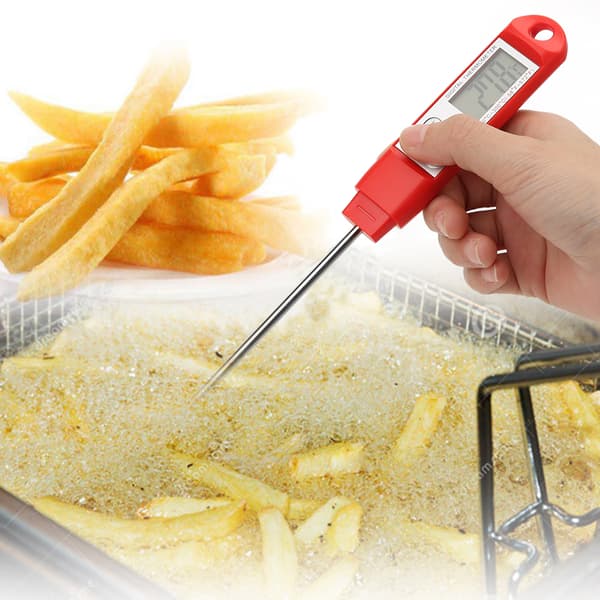 Digital mattermometer av sondtyp, portabel BBQ-grilltermometer för kök, röd