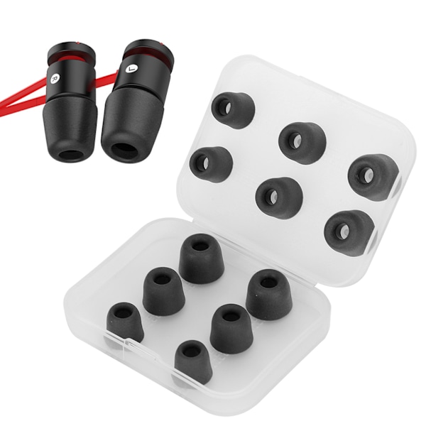 6 st NB M1 Långsam Återhämtning Fullt Minnesskum Silikon Öronproppar In-Ear Brusreducering Öronmuffar Ersättning (Fullt Minnesskum (Svart))