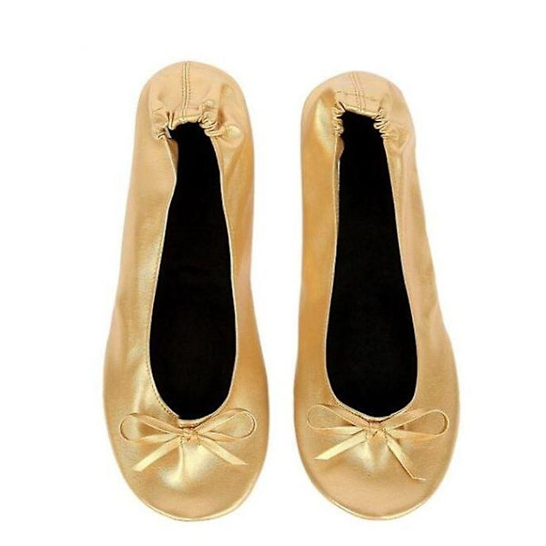 Bärbara Ballerinaskor Rese Vikbara Festskor - Guld 9