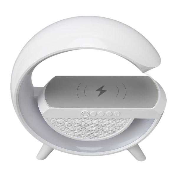 Bluetooth-högtalare 10W Trådlös Laddare Dimbar Stöd FM USB AUX Läge Uppspelning Högtalare med Nattlampa för Sovrum