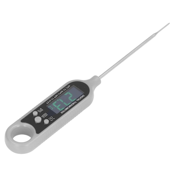 Matlagnings-termometer i pennmodell, elektronisk rostfri sond, grilltermometer för kök, barbecue, grå