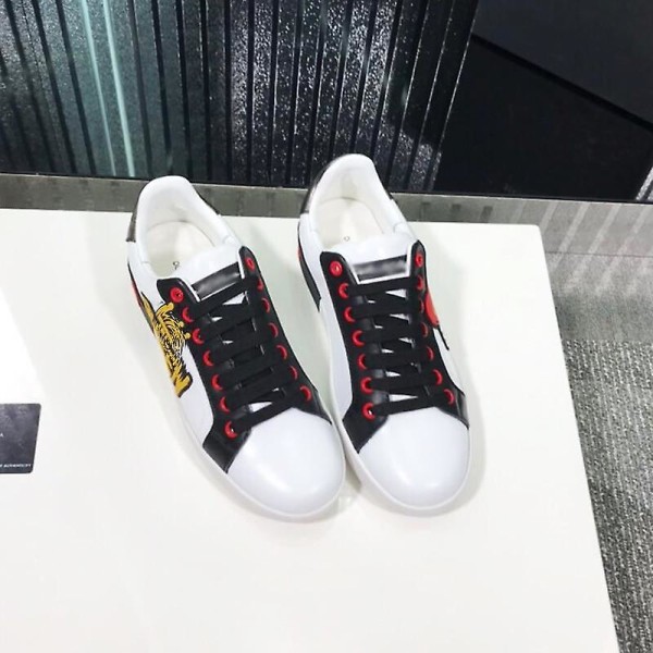 Låg-top Casual, läder Sneaker (set-a) Black White 43
