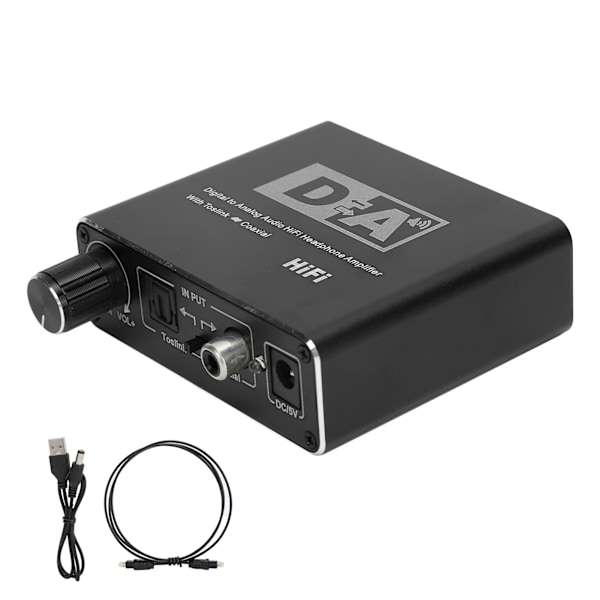 Digital till Analog Fiber Konverter Volymjustering Koaxial till 5.1 Kanal Ljuddekoder (Värd USB Strömförsörjningslinje Optisk Fiberlinje)