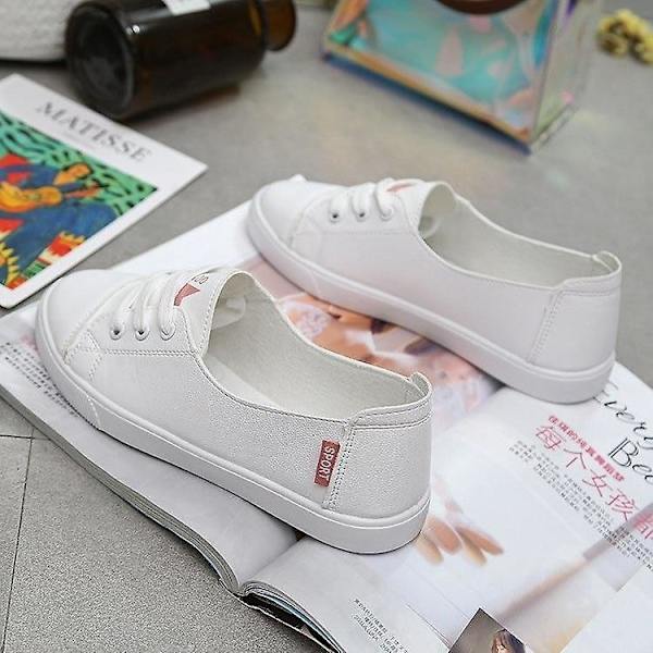Höst- PU Läder, Platt Sula, Vardagsskor Pink White 37