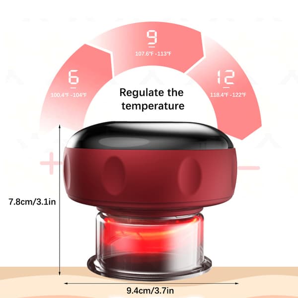 Cellulit Massager Elektrisk Koppningsterapi 12 Växlar Vakuum Gua Sha Massageverktyg