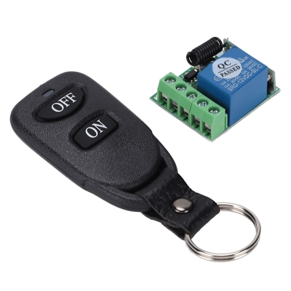 Relä Fjärrkontroll Enkanalig Lärande Typ Relä Fjärrkontroll med 2 Knappar DC 12V