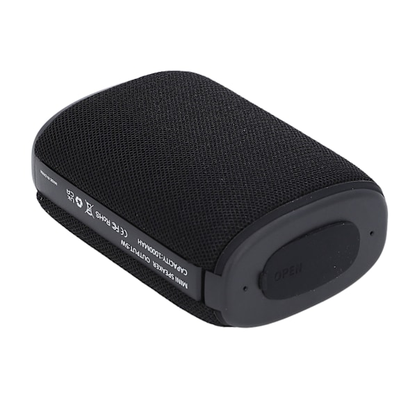 Bluetooth 5.0 Högtalare IPX7 Vattentät 1000mAh Uppladdningsbar Stereo Ljud Högtalare Portabel Trådlös Högtalare för Resor Vandring Kontor Svart