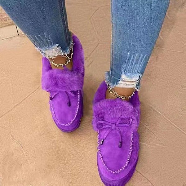 Winter Warm- Halkfria Causal Flats, Snow Boots Set-b purple 10