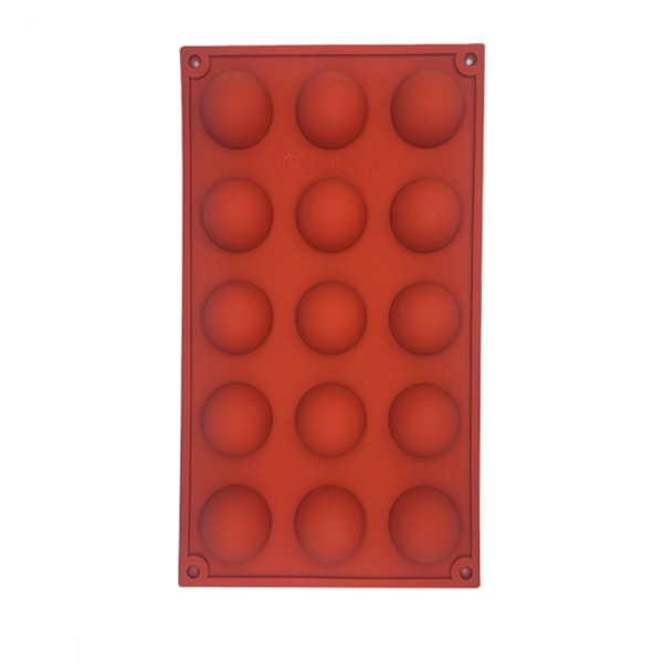 15 Håligheter Halvcirkel Silikonform Chokladkaka Gelé Puddingform Non-Stick Muffin Bakform