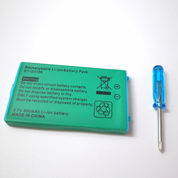 Batteripaket för GBA Ersättning 850mAh Litiumjonbatteri med skruvmejsel för GBA SP Spelkonsoler 3.7V