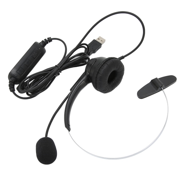 USB-headset med mikrofon, brusreducering och volymkontroll för affärsmöten, Skype-samtal, callcenter och kontor