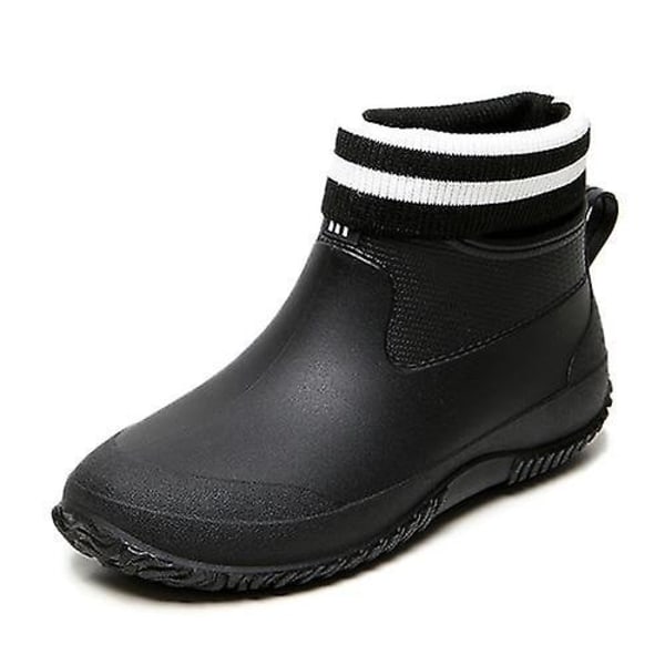 Dam Gummi Anti-sladd Ankel Lättvikts Slip-on Boots / Shoes Set-1 Black Cotton 6.5