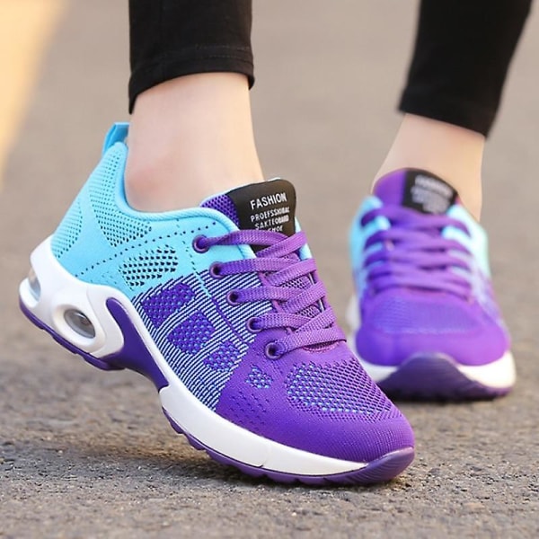 Air Cushion Sneakers för kvinnor Purple 10