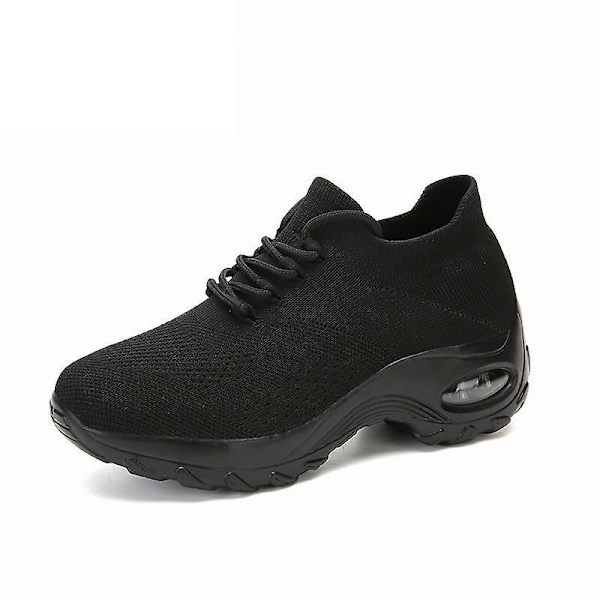 Casual- Chunky Stickad Plattform, Walking Sneakers Set-d Black-A 41