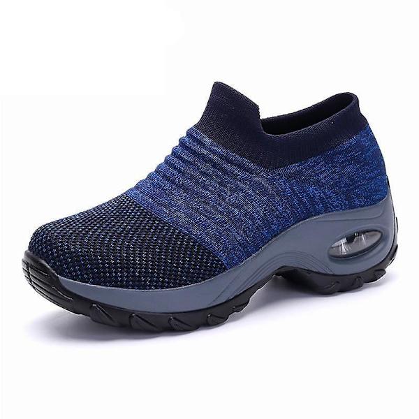 Casual- Chunky Knitted Platform, Walking Sneakers Set-e khaki 42