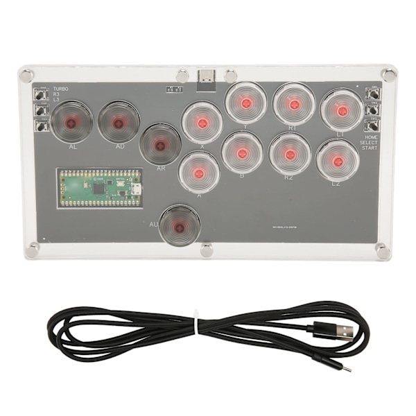 Fighting Box Flatbox Fighting Stick Controller med Hot Swap Mekaniska Tangenter Spelkontroll Joystick med RGB LED-lampa